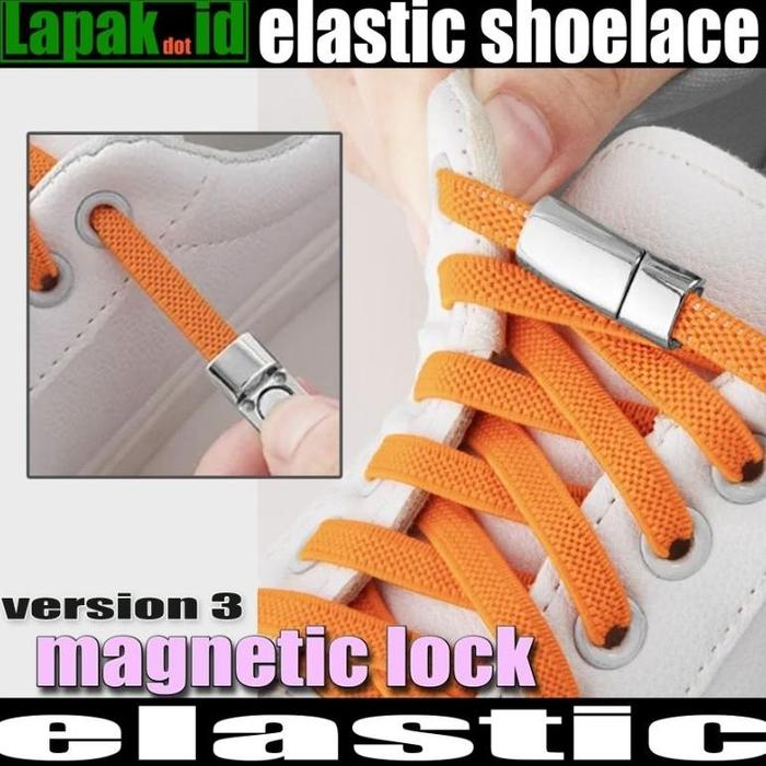 Borong Elastic Shoelace Tali Sepatu Elastis Sneakers Model Flat Magnetic Lock