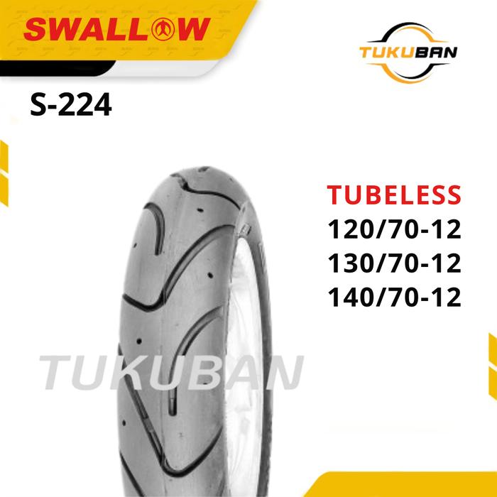 Ban Luar Sepeda Motor Swallow S-224 120/70 130/70 140/70 Ring 12 Tubeless