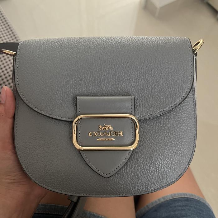 [PRELOVED] Coach Morgan Saddle Crossbody Bag Leather Mix Granite