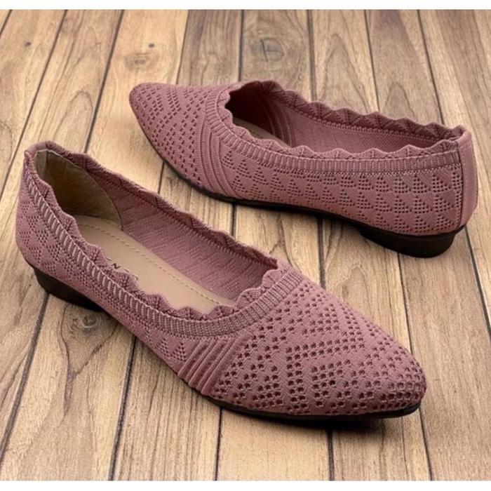 Borong Flatshoes Rajut Import //Sepatu Balet Wanita ||