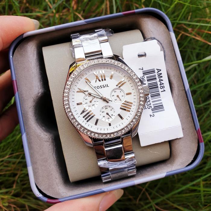 Jam Tangan Wanita FL AM4481 Ce*ile Multifunction Diamond White Dial Silver Steel