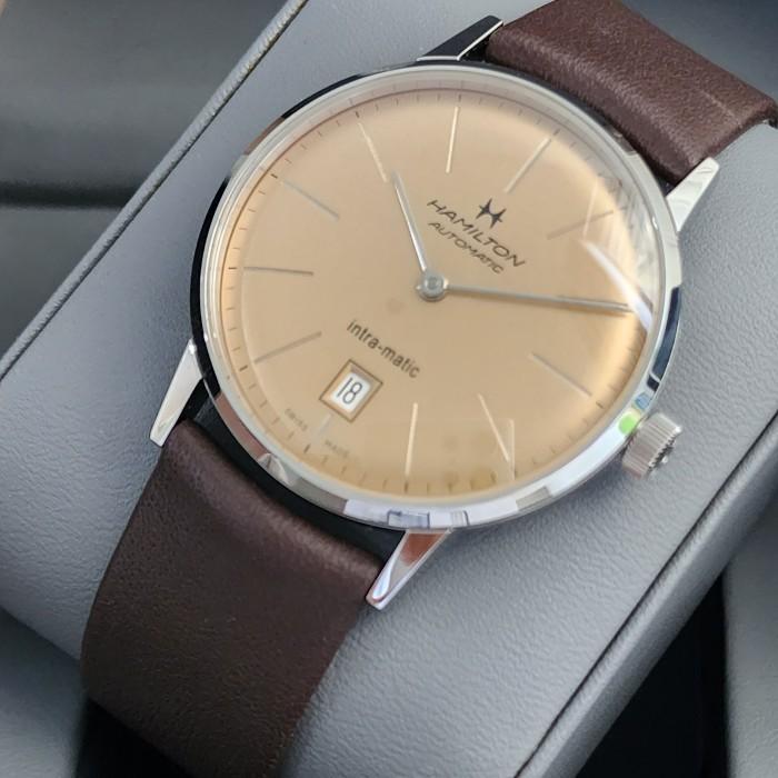 Jam Tangan Hamilton Intra Matic Salmon Dial 38mm Brand New 2022 Unworn Condition
