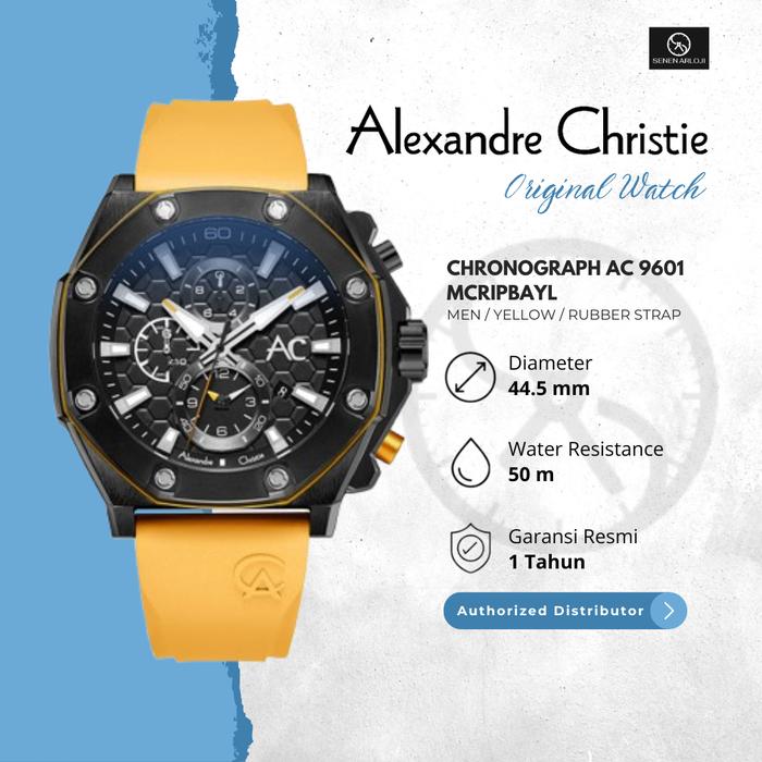Jam Tangan Pria Alexandre Christie AC 9601 New Collection - Yellow