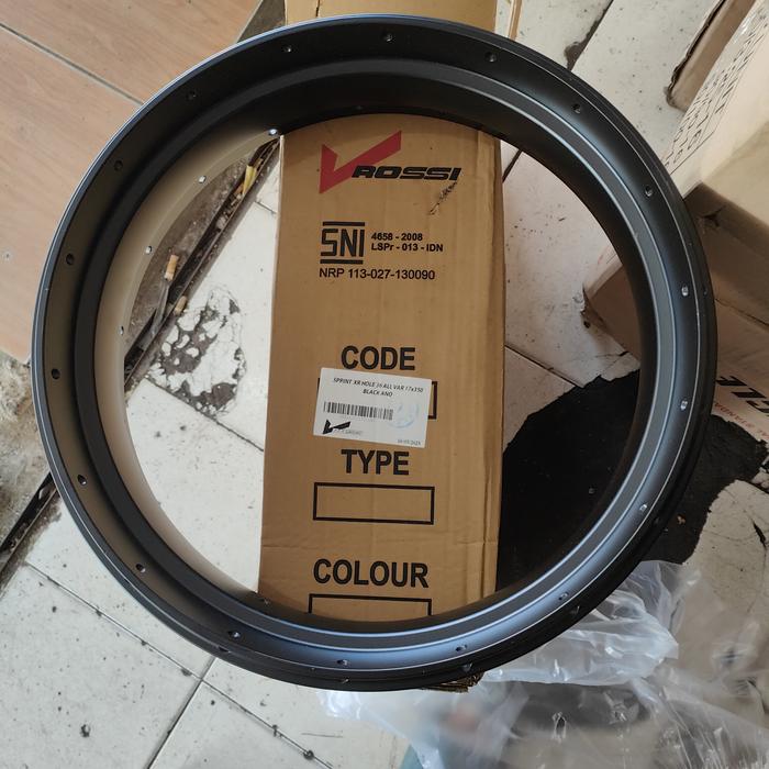 velg rossi xr 350x17 black ano (hole 36) bisa buat ban tubeless
