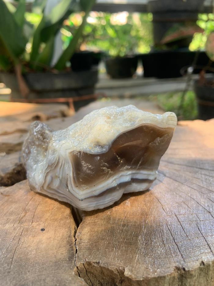 Natural Banded Chalcedony Crystal Stone Rough Rock Raw Agate Bahan Batu Akik Alam Mulia Sule Suleman