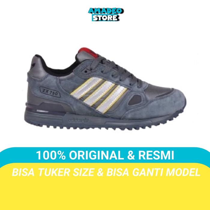 Sepatu Adidas ZX 750 Dark Grey 100% Original BNIB / sneakers pria