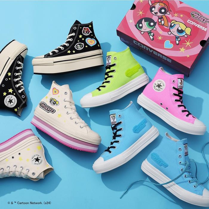 CONVERSE X POWERPUFF GIRLS POWER PUFF OFFICIAL SEPATU SNEAKERS THE NEW JEANS COLLAB MERCH