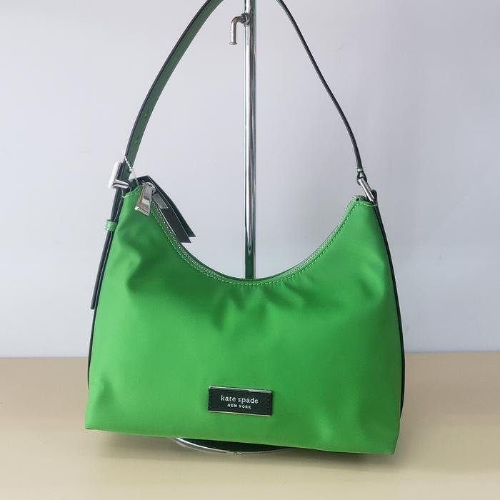 KS Sam Icon Small Shoulder Bag Nylon 24ร14ร9cm (Retail, Paperbag Ori) Green