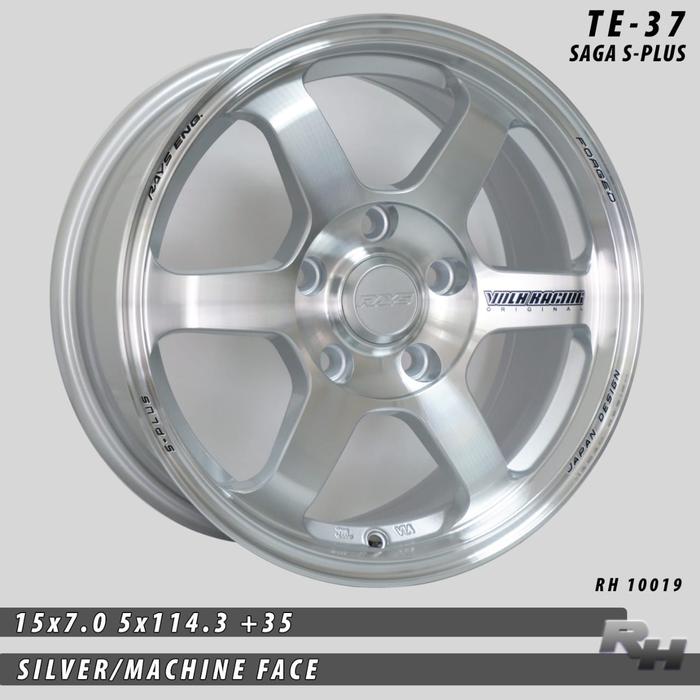 TE37 SAGA S-PLUS/RH-10019 SILVER MF ET 35 VELG JF LUXURY R15