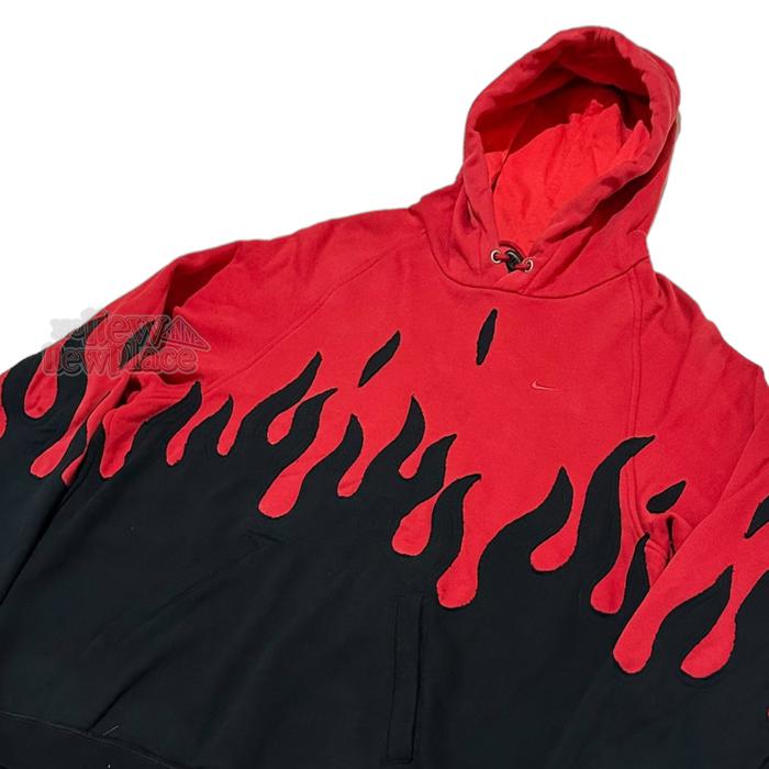 Nike Hoodie Flame Red Black Series “Abar” 562 Reworked