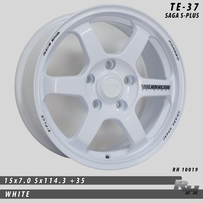 TE37 SAGA S-PLUS/RH-10019 WHITE VELG JF LUXURY R15