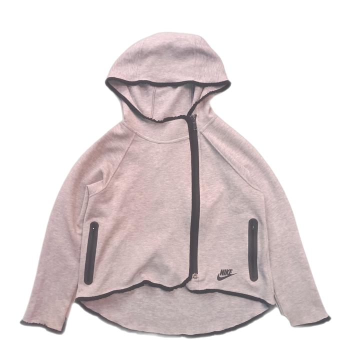 jaket anak Nike tech hoodie cape heather grey jacket girl