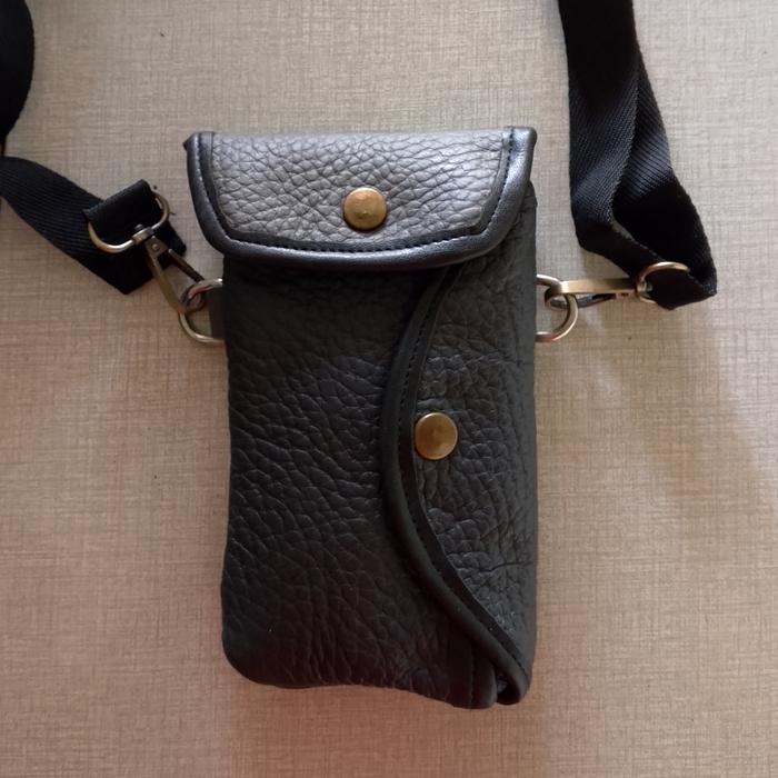tas selempang pria kulit asli/tas wastbag/tas kecil kulit asli/tas hp kecil handmade