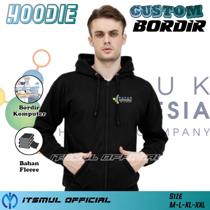 Jaket Hoodie Zipper Pupuk Indonesia Jaket Pupuk Indonesia Bordir