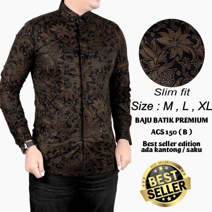 KEMEJA BATIK PRIA KATUN MOTIF MEWAH SLIM FIT ACS 150