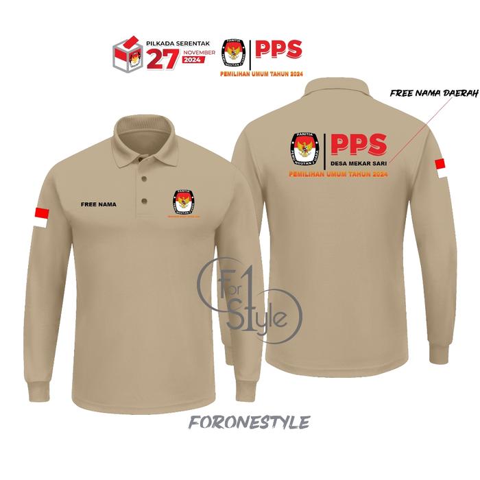 KAOS POLO SEKRETARIAT KPPS - BAJU POLOSHIRT SEKRETARIAT KPPS FREE NAMA