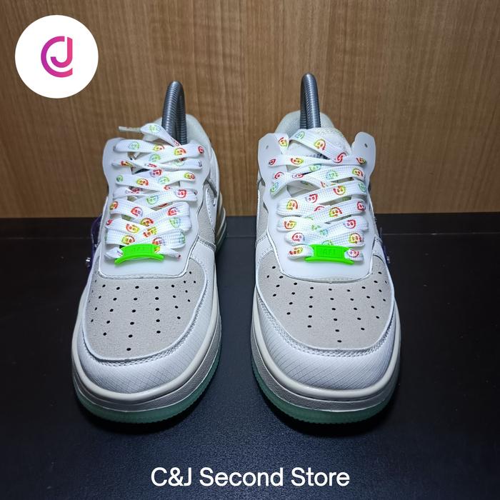 Sepatu Nike AF 1 Glow in the Dark Preloved Size 38 Insole 24 cm