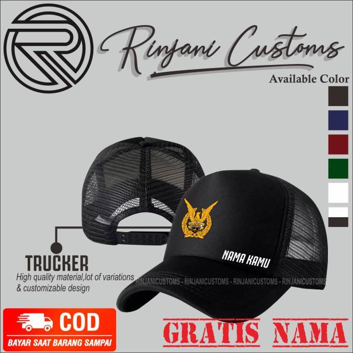 TOPI JARING TNI AU GRATIS CUSTOM NAMA-TOPI TRUCKER TNI AU
