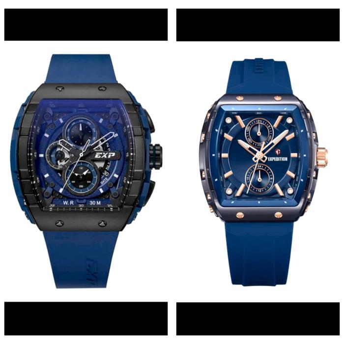 JAM TANGAN COUPLE EXPEDITION EXP 6782 / 6814 ORIGINAL CHRONOGRAPH - BLUE