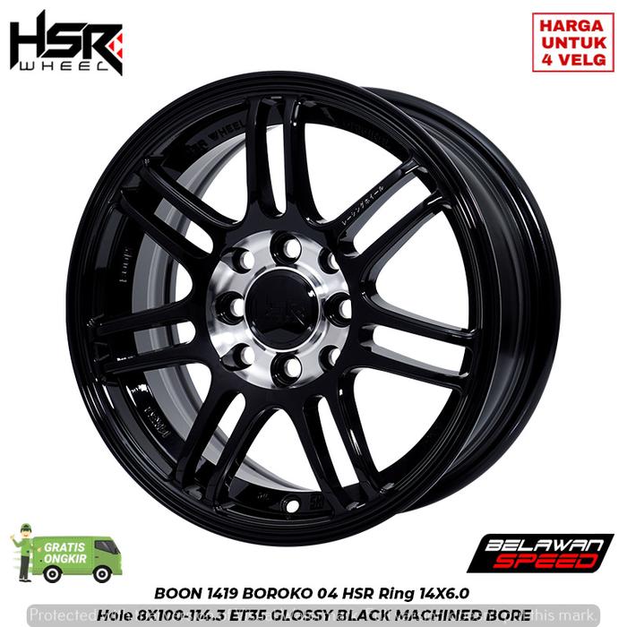 VELG HSR TIPE BOON BOROKO 04 RING 14 H8X100-114,3 Untuk Mobil Honda Jazz dll - Toko ban velg Depok
