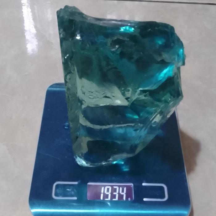 Batu Obsidian Bongkahan Biru Laut 1
