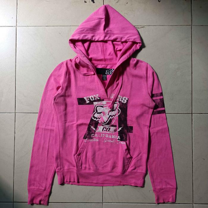 Hoodie Fox Vintage California Pink Women Second Original