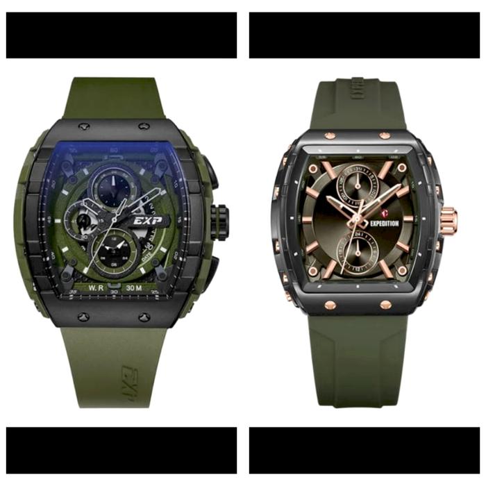 JAM TANGAN COUPLE EXPEDITION EXP 6782 / 6814 ORIGINAL CHRONOGRAPH - GREEN