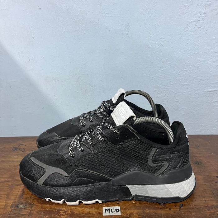 sepatu second branded adidas nite jogger black white size 41⅓