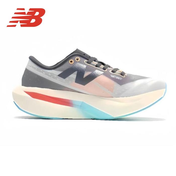 SEPATU NB NEW BALANCE FUELCELL ELITE V4 RUNNING WHITE GREY BLACK