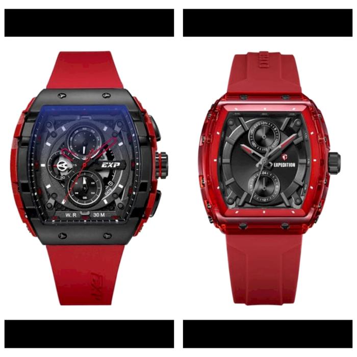 JAM TANGAN COUPLE EXPEDITION EXP 6782 / 6814 ORIGINAL CHRONOGRAPH - RED
