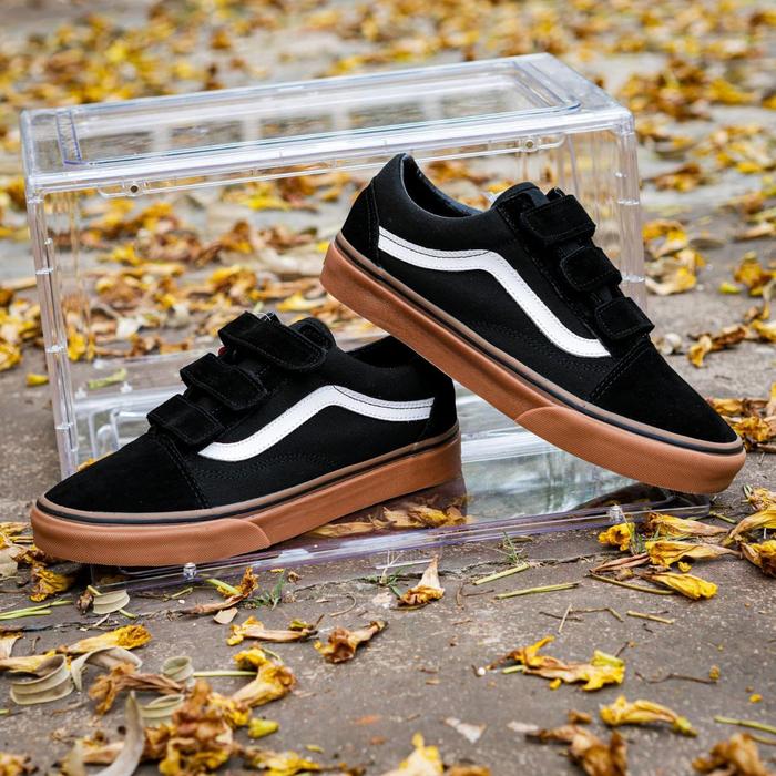 Vans Old Skool Velcro Classic Black Gum Global BNIB