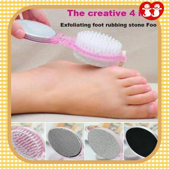Pelindung Tumit Kaki Gel Silikon Heel Pad Silicone / Sikat Penghalus Telapak Kaki 4in1 / Alat Kompli