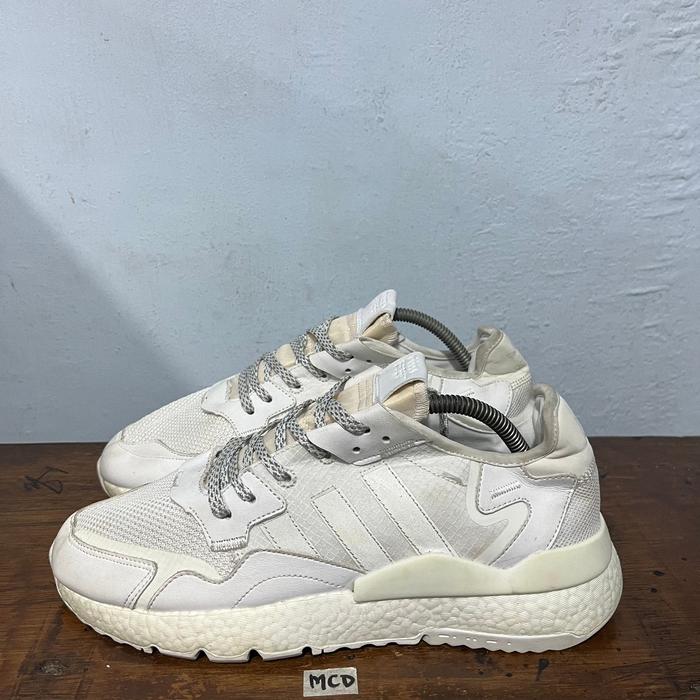 sepatu second ori adidas nite jogger full white size 42⅔