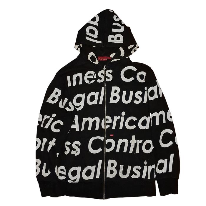 SUPREME 2007 ILLEGAL BUSINESS CONTROL AMERICA ZIP UP HOODIE