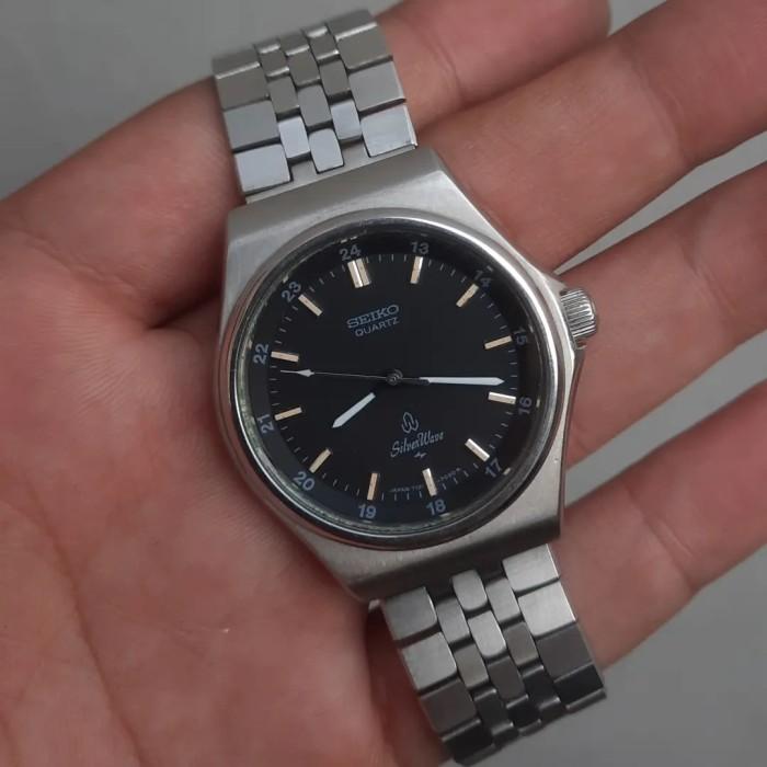 Jam Seiko Black Dial Silver Wave Original Japan Tissot Omega Mido Rado