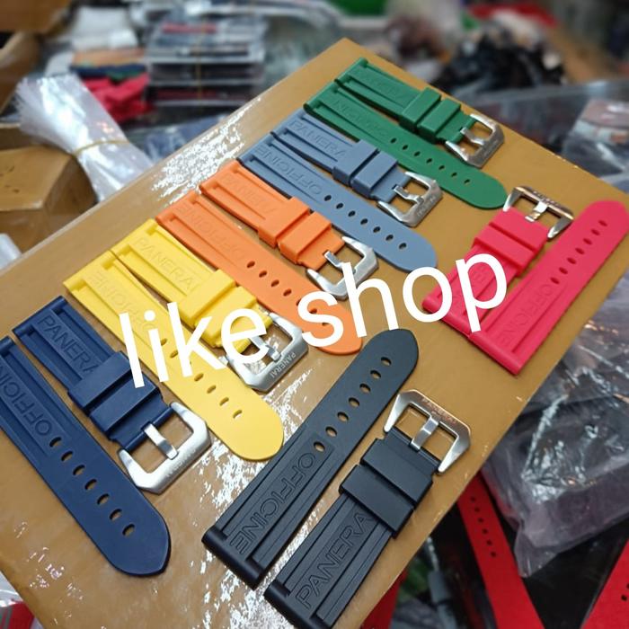 Luminor Panerai marina PAM jam tangan rubber karet 24mm man pria watch ruber 8 days day