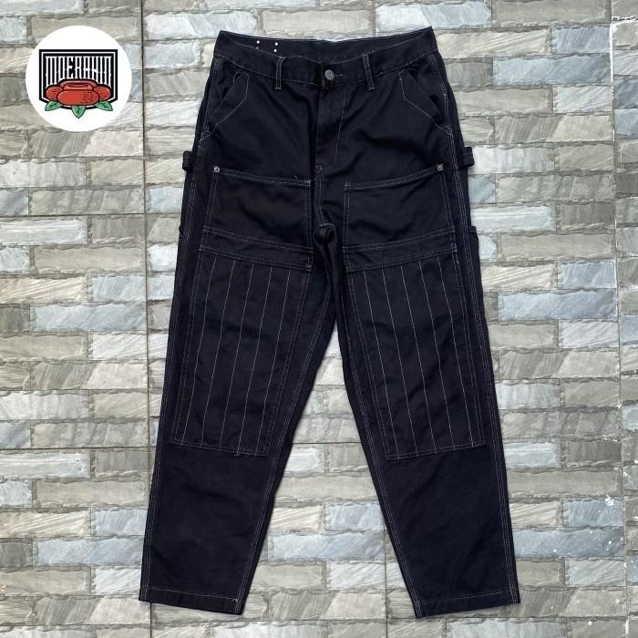 Celana work pants baggy double knee canvas hitam maden bukan carhartt dickies uniqlo second mdp3