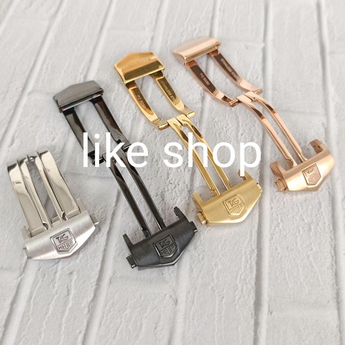 Buckle Tag kepala bukle Tali strap jam tangan pengikat heur stell stainless watch buterfly engsel on