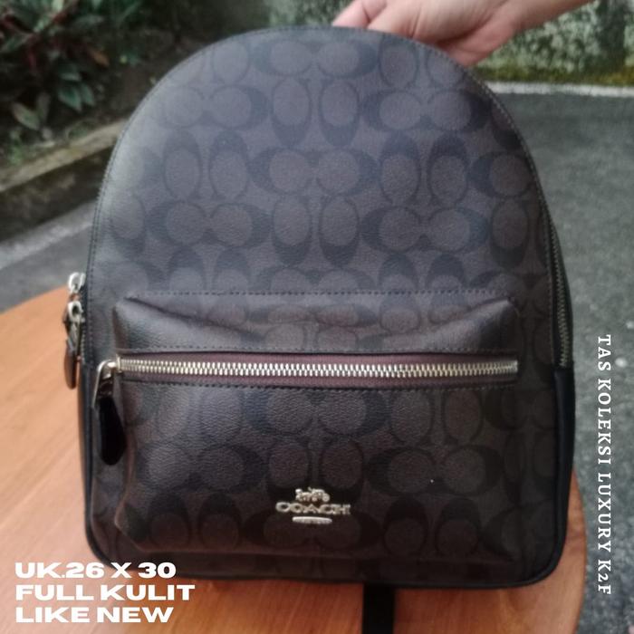 Ransel wanita preloved branded Coac*, kulit asli mulus