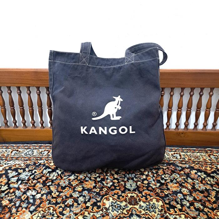 tas tote bag kangol bahan denim tote bag kangol