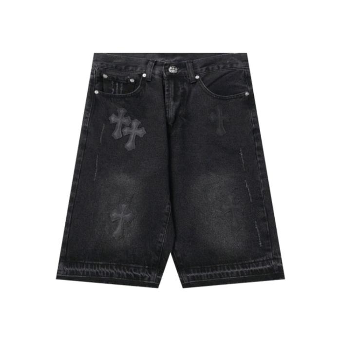CH 9921 - Chromee Unfinished Cut Man Short Pants Celana Denim Jeans Pria