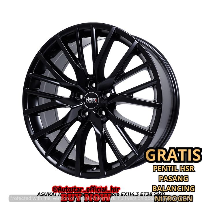 velg mobil lexus,harrier,crv turbo,palisade,santafe hsr asukai R20 pcd 5x114,3 black glossy