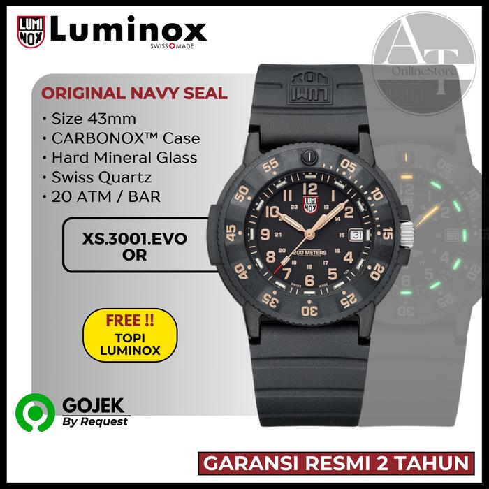 Jam Tangan Pria Luminox 3001.EVO.OR Original Navy Seal Dive Watch