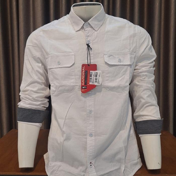 CARDINAL ORIGINAL KEMEJA JEANS TANGAN PANJANG PUTIH SLIM FIT C2127