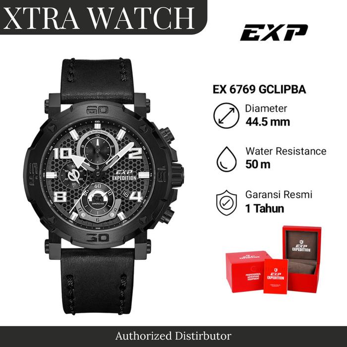 JAM TANGAN PRIA EXPEDITION EXP 6769 / E6769 ORIGINAL CHRONOGRAPH - FULL BLACK