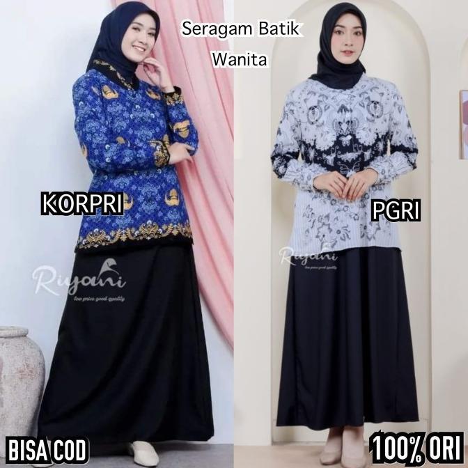 Seragam Dinas Wanita Gamis Guru Pgri Korpri Kemenag Ori By Riyani