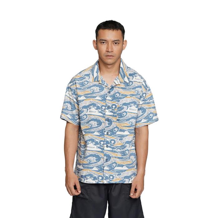 Kemeja Batik Eiger Original Pendek Putih Bahan Katun Motif Print Coastico