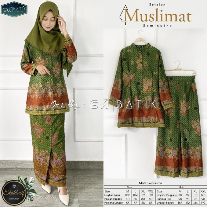 Setelan Muslimat Nu Batik Baju Seragam Set Jilbab Pengajian Wanita