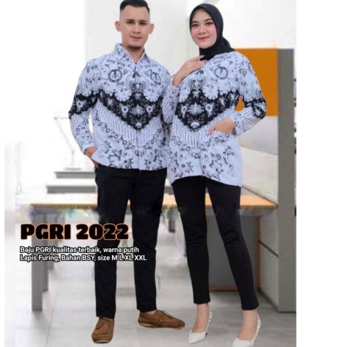 Baju Batik Pgri Pria Full Furing Terbaru 2022 Seragam Pgri Guru