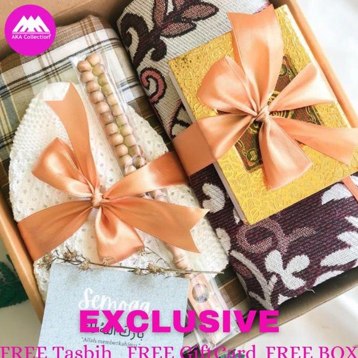 [EXCLUSIVE 5 IN 1] PAKET KADO COWOK SARUNG SAJADAH TASBIH AL QURAN - GIFT BOX SET COWOK HADIAH ULANG